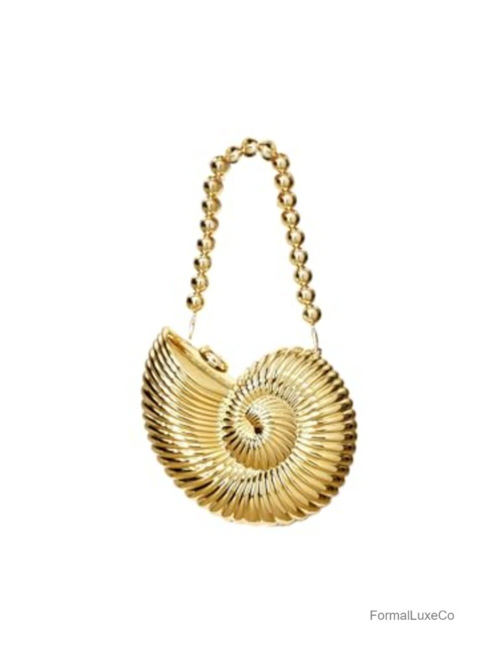 Metallic Shell Crossbody Chain Strap Clutch Purse